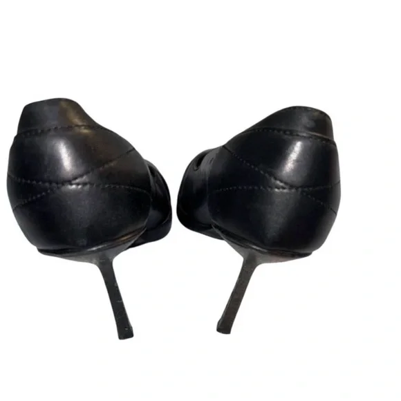 Vintage Gucci Black Leather Peep-Toe Buckle Pumps - Picture 6 of 10